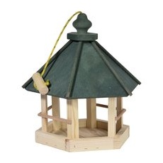 DOBAR Vogelfutterhaus, Holz, grün, für Wildvögel - gruen
