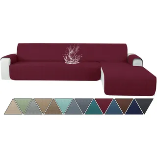 Ystyle Couch Überzug L Form 3 Sitzer wasserdichte, Sofa Cover L Shape Reversibel Universal, Sofabezug Ecksofa L Form Waschbar, Couchbezug L Form Kratzfester Für Katze Hund, Burgunderrot