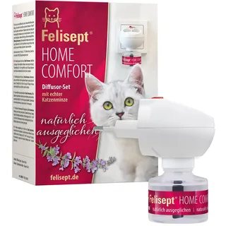 Felisept Home Comfort Starter-Set (Verdampfer + Flakon 45ml) - Beruhigungsmittel für Katzen - Katzen Beruhigungsmittel mit natürlicher Katzenminze ohne Pheromone Katzen - Beruhigung & Wohlbefinden