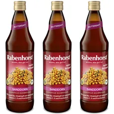 RABENHORST Sanddorn Muttersaft BIO 3er Pack (3 x 700 ml) - 100 % purer Sanddorn-Direktsaft aus erster Pressung