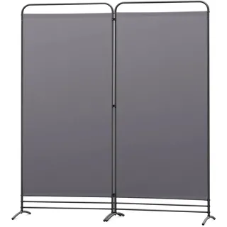 Angel Living Paravent 2 Teilig Klappbar Raumteiler Freistehend Sichtschutzwand Raumteiler Stellwand Trennwand Sichtschutz für Büros, Balkon,Schlafzimmer,Außengarten, 162cm x 180cm Grau