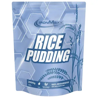 IronMaxx Rice Pudding – 2000g Beutel | Hochwertiges Instant Reismehl zur Zubereitung von Reispudding | Veganer Reis Pudding als fettarme und zuckerarme Quelle für Energie