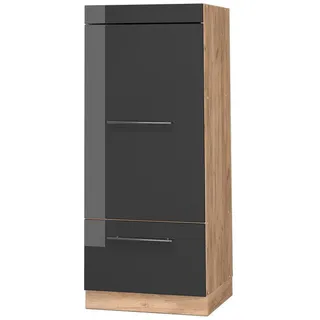 Vicco Hochschrank Fame-Line 60 x 153,6 x 58,1 cm Anthrazit Hochglanz/Goldkraft Eiche