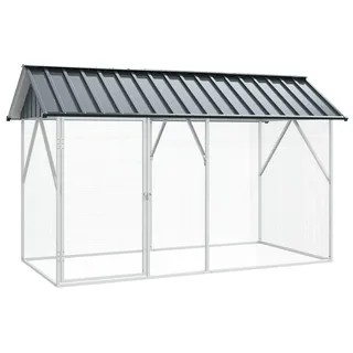 vidaXL Vogelkäfig Anthrazit 227 x 112 x 141 cm Verzinkter Stahl - Grau