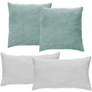 Andiamo Kissen-Set Emy 30 x 50 cm Salbei/Weiß