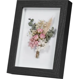 EUGAD 3D Bilderrahmen zum befüllen, 13x18 cm, Schwarz, 1.5cm Tiefer | 3D Objektrahmen, Tiefer Rahmen für Wand- & Tischrahmen, Shadow Box für Fotos, Hochzeitsstrauß, DIY Kunstwerke