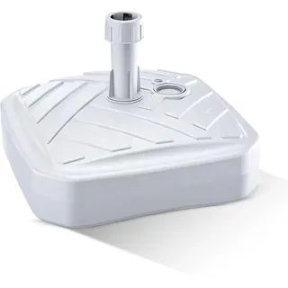 GARDENIX Sonnenschirmständer Quadratisch Weiß aus Kunststoff befüllbar mit Sand, Wasser, Kies zu Garten, Strand, Terrasse -Sonnenschirm Schirmhalter Schirmständer Schirmständer Ständer Sonnenschirmfuß