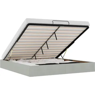 vidaXL Ottoman-Bett ohne Matratze Hellgrau 180x200 cm Samt
