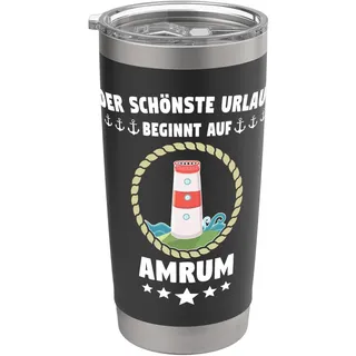 Amrum Urlaub Nordseeküste Souvenir Inselurlaub Amrum Doppelwandiger Edelstahl-Thermobecher