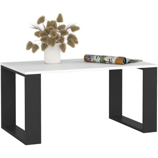 Akord Couchtisch NOX Weiß, Schwarz 92x53x45 cm , Holzwerkstoff , Nachbildung , Rechteckig,Rechteckig , 92x45x53 cm , Wohnzimmer, Wohnzimmertische, Couchtische