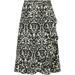 ONLY Damen Onlcarly Flounce Long Skirt WVN Noos Midirock, Black 12, L EU