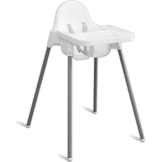 Hochstuhl Kinderhochstuhl Babystuhl Tablett Fütterungssessel Kleinkind Tisch Sitz Stuhl Kombihochstuhl Säuglingsernährung Klappbar Weiß 90cm Retoo - Weiß