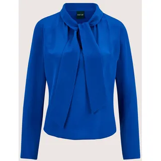 Langarmbluse MADELEINE "Seidenbluse Elegante Bluse mit V-Ausschnitt", Damen, Gr. 42, blau (royalblau), Obermaterial: 100% Seide silk., Modern, V-Ausschnitt, Blusen Langarmbluse