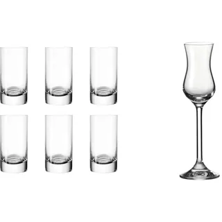 Leonardo Easy+ Schnaps-Gläser, 6er Set, 5 cl, 50 ml, 039615 & Leonardo Daily Grappa, Schnaps-Glas mit Stiel, spülmaschinenfeste Digestif-Gläser, 6 Stück