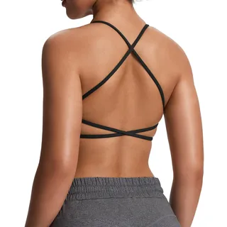Aoxjox Damen Workout Sport BHS Fitness Rückenfrei Gepolstert Ivy Low Impact BH Yoga Crop Tank Top, Schwarz, small