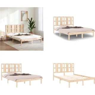 vidaXL Massivholzbett Kiefer 120x200 cm - Bettrahmen - Bettgestell - Bett - Holzbett - Braun