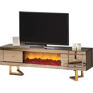 TV Schrank Fernsehschrank Medienmöbel Board Sideboard Rack rtv Kamin Luxus - Gold