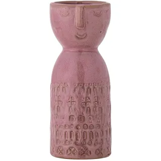 Bloomingville Embla Vase aus Steingut in der Farbe Pink, Abmessungen: 6x14,5 cm, 82060929