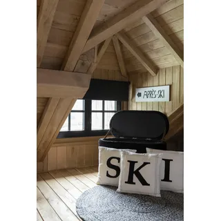 Manahee Design | Miami Outdoor Teppich Polyester Schwarz/Weiß | 120x120 cm | 1 cm Höhe