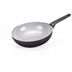 Moneta Futura-Wok, 28 cm, natürliche FineGres-Beschichtung, auch für Induktion geeignet, 100 Prozent hergestellt in Italien