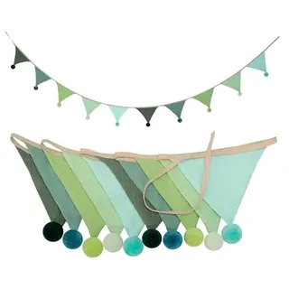 Cozary Stoff Wimpelkette Kinderzimmer, 2,6m Bunte Wimpelgirlande aus Stoff, Girlande Kinderzimmer Deko für Babyzimmer, Kinderbett, Geburtstag & Party