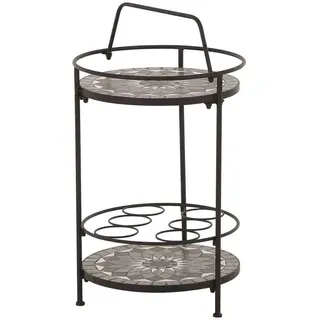 Siena Garden Gartentisch Como Rund Ø 42 x 74 cm Schwarz/Dunkelgrau