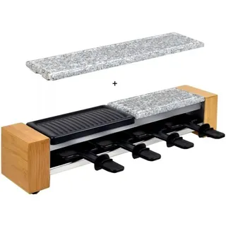 Syntrox Raclette-Grill Set Corippo mit Wechselplatten, 600 W - Braun