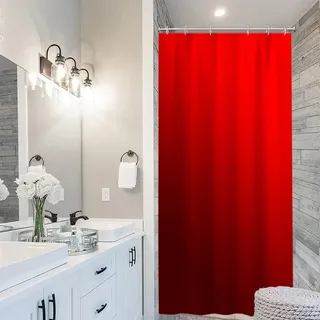 Uiiooazy Duschvorhang Schmal 90x180cm, Duschvorhang Anti Schimmel Rot Gradient Burgunder Moderne Klein Duschvorhänge Stoff Waschbar Wasserdicht Polyester Bad Vorhang mit 6 Haken für Badezimmer