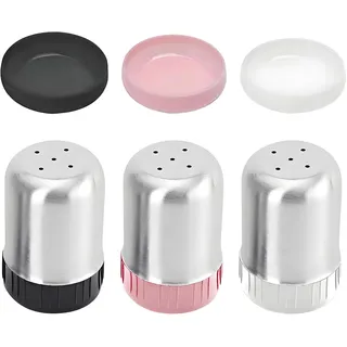 3 Stück Mini Salzstreuer,Salzstreuer Klein,Salz Edelstahl für Gewürzstreuer,Kleine Und Pfefferstreuer Shakers,Eier aus Deckel,Camping Gewürzflaschen Verschließbar Shaker