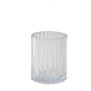 Sadena Zahnputzbecher , Transparent , Glas , 7x9x7 cm , Badaccessoires, Zahnputzbecher