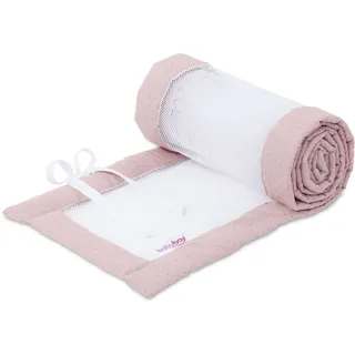 babybay Nestchen Mesh Royal passend für Modell Maxi, Boxspring, Comfort und Comfort Plus, rosé Glitzerpunkte gold