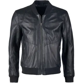 Blouson JCC "Lederblouson 6010092-2", Herren, Gr. M, schwarz, Obermaterial: 100% Lammleder LEL. Futter: 100% Baumwolle CO., Jacken Blouson