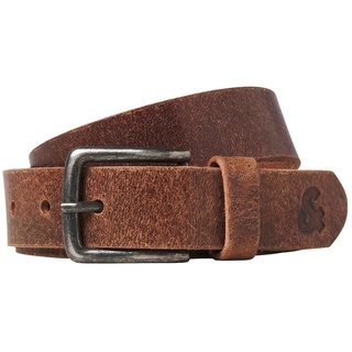 JACK&JONES Herren JACIAN Leather Belt Ledergürtel, Cognac, 90