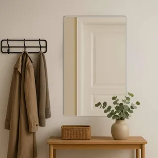 Loevschall Spiegel »Refine Wandspiegel rechteckig – eleganter Designspiegel mit edlem« Rahmen in vielen Größen & Farben für Bad, Flur & Schlafzimmer, silberfarben