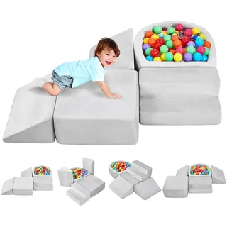 Vevor Weiche Bausteine 5er Set, Schaumstoffbausteine für Kinder von 6 Monaten bis 3 Jahren, Indoor Kletter- und Krabbelaktivitätsspielzeugset