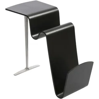 Conform Beistelltisch , Schwarz, Silberfarben , Holz, Metall , Eiche , furniert , Freiform , konisch , 31x53x62 cm , Wohnzimmer, Wohnzimmertische, Beistelltische, Beistelltische Metall