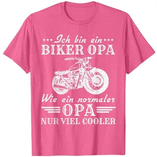 Ich Bin EIN Biker Opa T-Shirt, Herren, Rosa Meliert, XXL