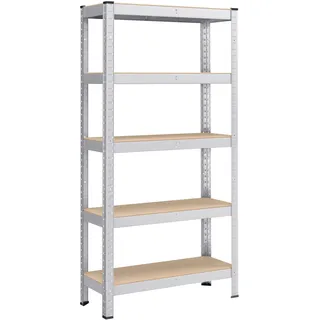 Songmics Schwerlastregal Stahl 30 x 75 x 150 cm silbern