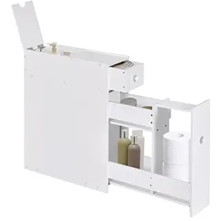 FANTASK Nischenschrank mit Schubladen, schmaler Nischenregal aus Holz, Badschrank, Seitenschrank, Küchenschrank, Mehrzweckschrank