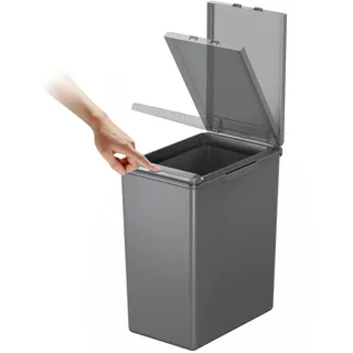 EKO Morandi Mülleimer für die Küche, 20 l, mit Touch-Top-Deckel, schlanker Kunststoff-Mülleimer mit Recycling-Aufklebern und leicht zu reinigender Oberfläche, kompaktes Design für Zuhause oder Büro