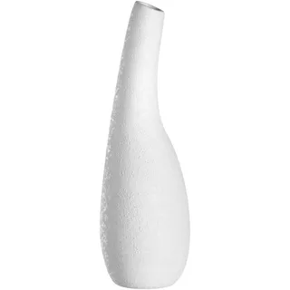 LEONARDO Home Arco Keramikvase, 1 Stück, geschwungene Form, Vase aus Kermaik für Einzelblumen, besondere Struktur, langstiliege Blumenvase für einzelne Blumen, Höhe 40 cm, weiß, 059009