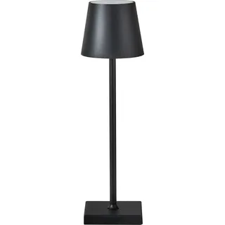 BELIANI Tischlampe Schwarz Metall Kabellos Wiederaufladbar Akku Touch Funktion LED Dimmfunktion USB Kabel Indoor Outdoor Tischleuchte Schreibtischlampe - Schwarz