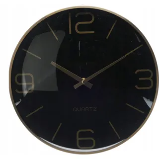 Wohnzimmer Wanduhr modern schwarz 30,5 cm - Schwarz