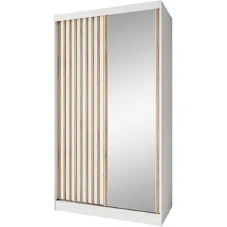 beautysofa Schwebetürenschrank Donatello 120 x 204,5 x 60 cm Weiß/Eiche