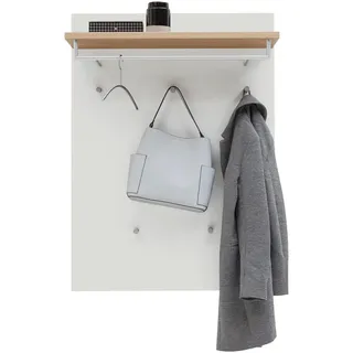 Dieter Knoll Garderobenpaneel , Weiß, Eichefarben , Holz, Holzwerkstoff , Balkeneiche , furniert , 80x109x27 cm , Made in Germany , Aufhängemöglichkeit, Hutablage, Kleiderstange , Garderobe, Garderobenpaneele, Garderobenpaneele