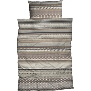 Casatex Bettwäsche "Alfredo", braun (coffee), B/L: 135cm x 200cm, 1 Stk., 1 Stk., Biber, B/L: 80cm x 80cm, 2 Stk., Biber, Obermaterial: 100% Baumwolle, Bettwäsche, Bettwäsche, Streifendesign