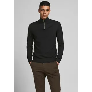 JACK & JONES Strickpullover »EMIL KNIT HALF ZIP«, mit kurzem Reißverschluss im Troyer-Look Jack & Jones dunkelgrau meliert