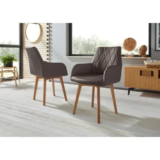 OTTO home Armlehnstuhl Leder braun 2er Set