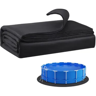 SucceBuy Poolunterlage Bodenplane Bodenschutzplane Poolmatte für Aufstellpools 6,4m - Schwarz