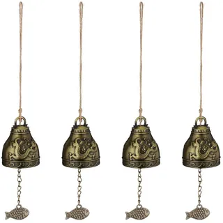 Relaxdays 4xWINDSPIEL , Metall, Textil , 5x28x5 cm , Dekoration, Gartendeko